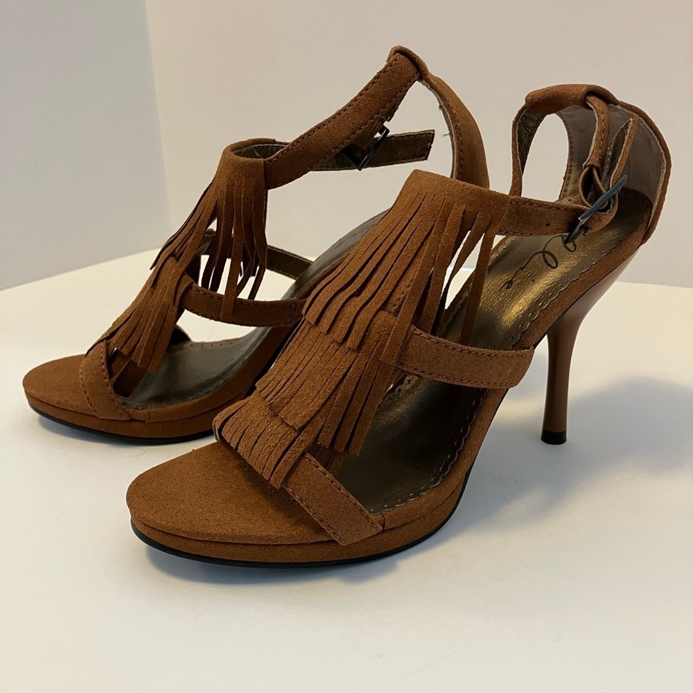 Ellie Brown Fringed Women’s High Heel Sandals, Size 6